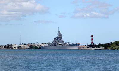 The USS Missouri Memorial is shown in Pearl Harbor, Hawaii, on Aug. 11, 2020.
