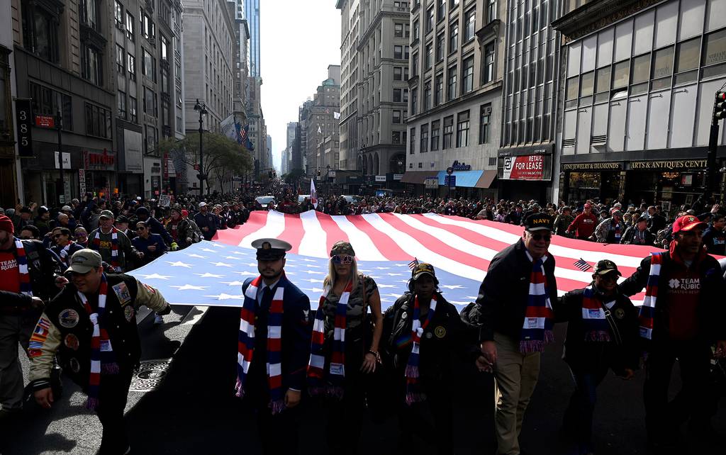 People attend the Veterans Day Parade at 5th Avenue on Nov. 11, at 2019 in New York City.