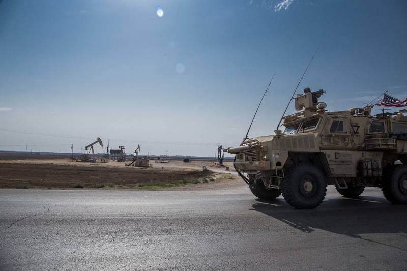 U.S. forces patrol Syrian oil fields
