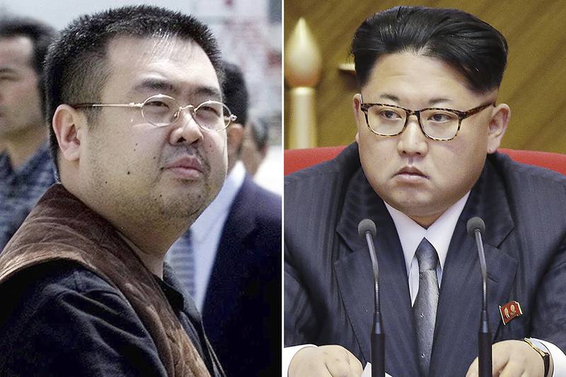 This combination of file photos shows Kim Jong Nam, left, and North Korean leader Kim Jong Un.