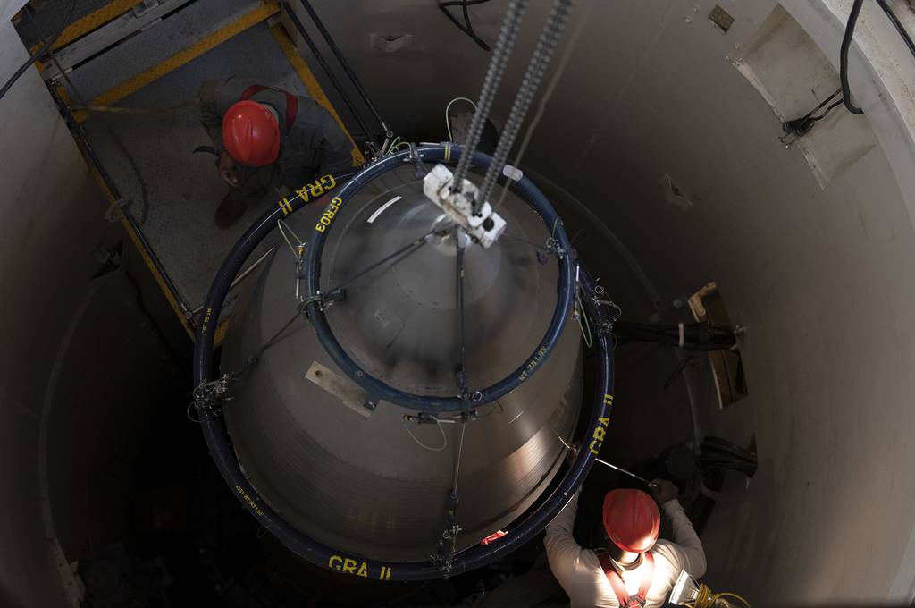 Airmen from the 90th Maintenance Group are responsible for maintaining and repairing ICBMs on alert status Dec. 18, 2019, within the F.E. Warren missile complex.