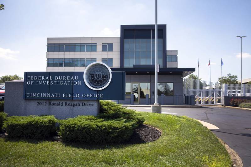 The entrance to the FBI headquarters in Cincinnati, Ohio.