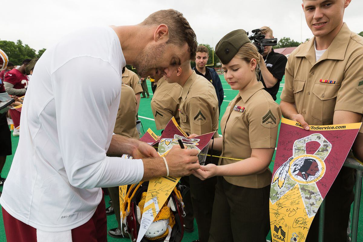 Washington Redskins salute the military