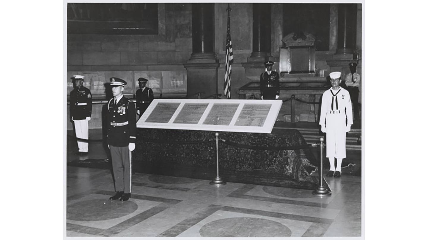 The Constitution Day Exhibit is on display Sept. 17, 1970, at the National Archive in Washington.