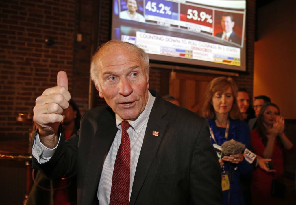 Rep. Steve Chabot, R-Ohio, gives a thumbs up as he arrives during an election night watch party on Nov. 6, 2018, in Cincinnati, Ohio.