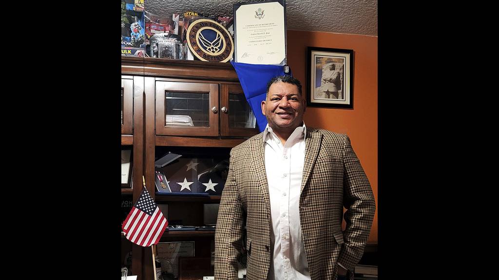 Harold Pope Jr. poses for a selfie in his Albuquerque, N.M., home Nov. 5, 2020.