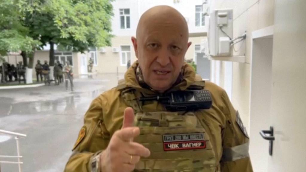 In this handout photo taken from video released by Prigozhin Press Service, Yevgeny Prigozhin, the owner of the Wagner Group military company, records his video addresses in Rostov-on-Don, Russia, Saturday, June 24, 2023.