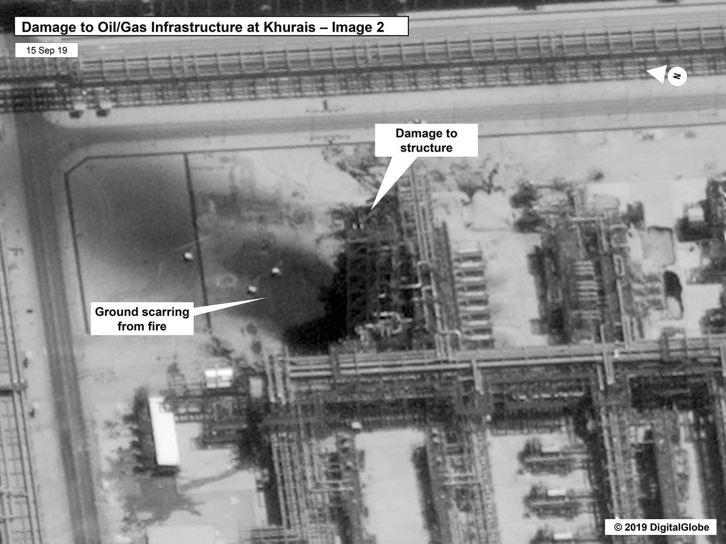 damage to the infrastructure at Saudi Aramco's Kuirais oil field