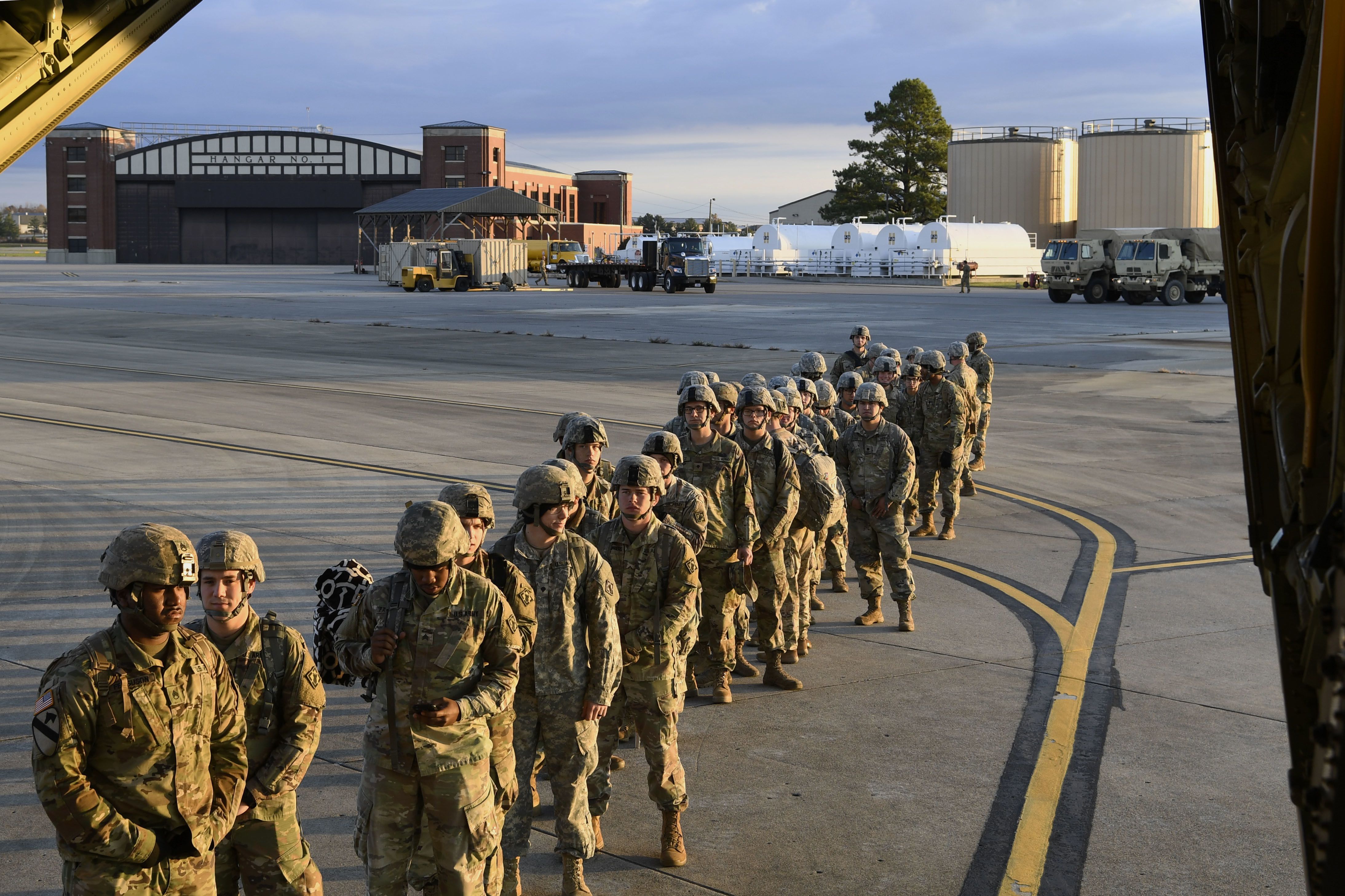 How long will active-duty troops be deployed to the US-Mexico border?