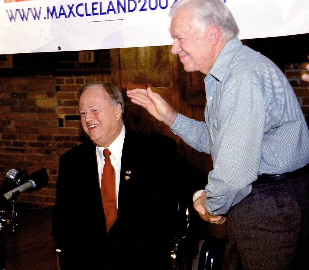Tribute for late VA chief Max Cleland, who lost limbs in war