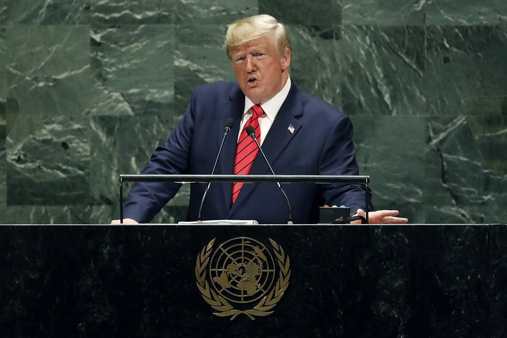 U.S. President Donald Trump addresses the 74th session of the United Nations General Assembly