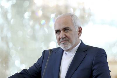 Iranian Foreign Minister Mohammad Javad Zarif speaks during a press conference