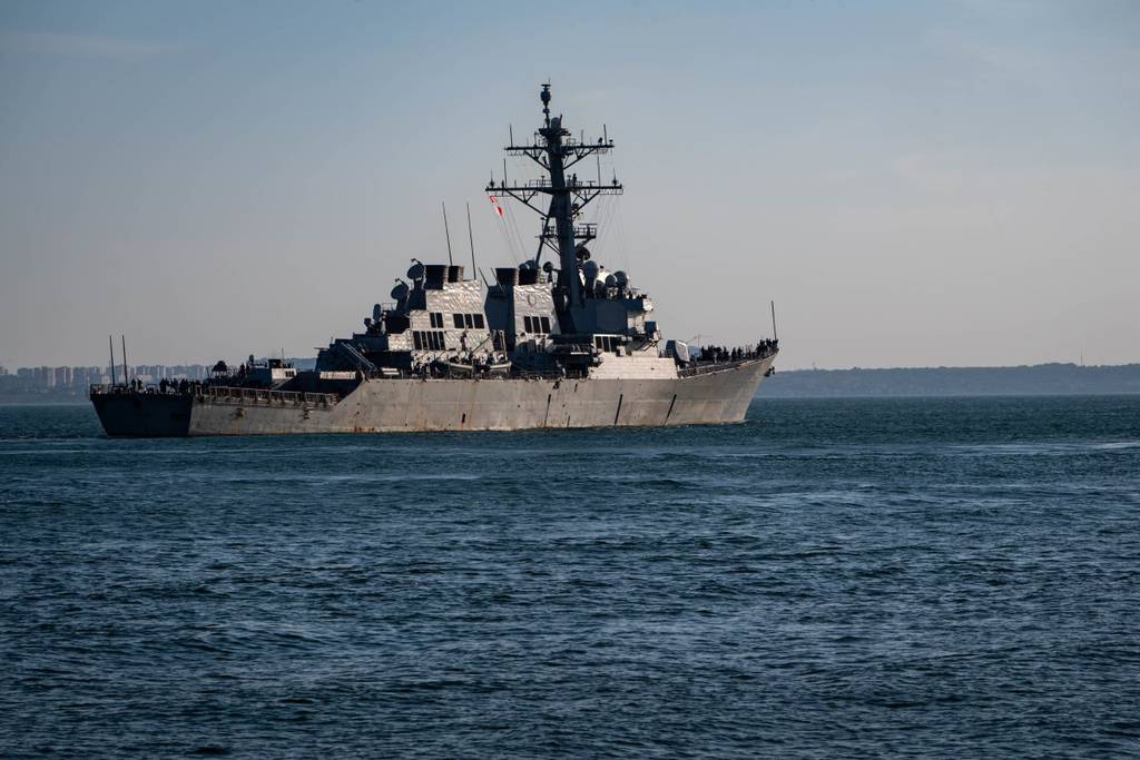 The Arleigh Burke-class guided-missile destroyer USS Carney (DDG 64) prepares to go underway in the Black Sea on July 2 during exercise Sea Breeze 2019 in Odesa, Ukraine.