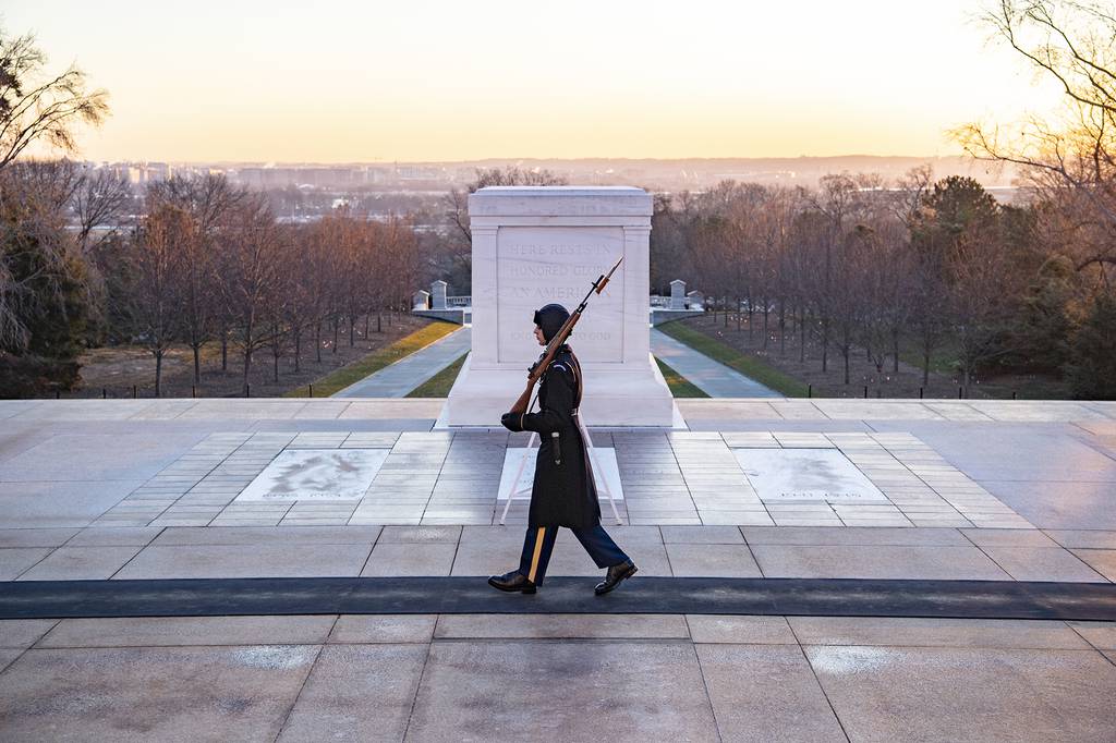 Tomb Sentinel Walks the Mat at the Tomb of the Unknown Soldier