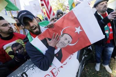 protest Turkish President Recep Tayyip Erdogan