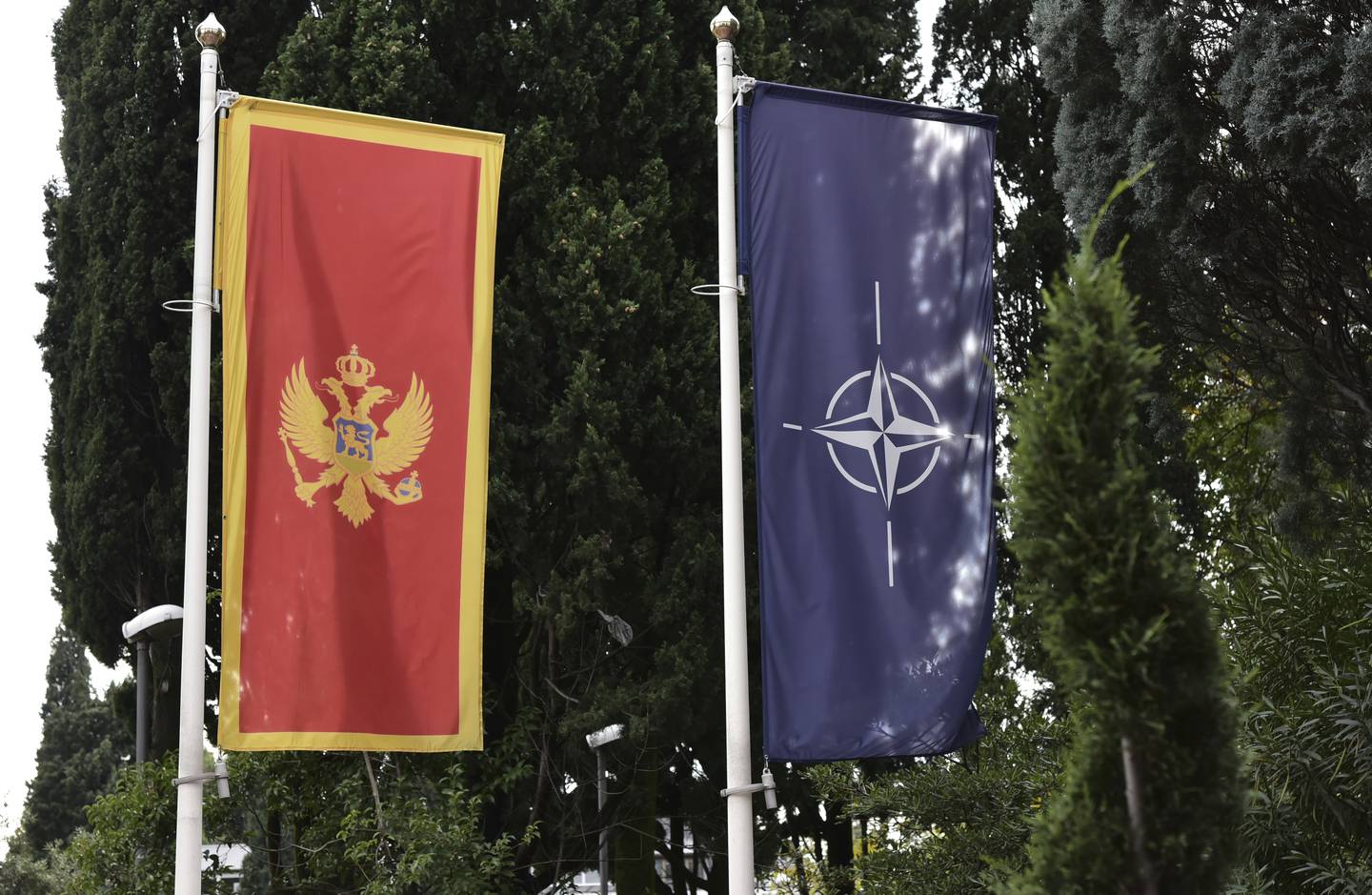 Montenegro and NATO flags