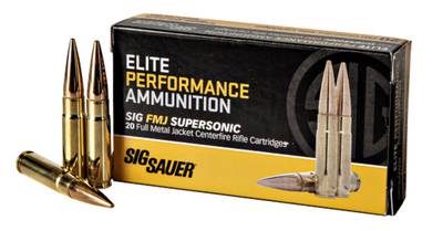 Sig Sauer 300BLK FMJ rifle ammunition.