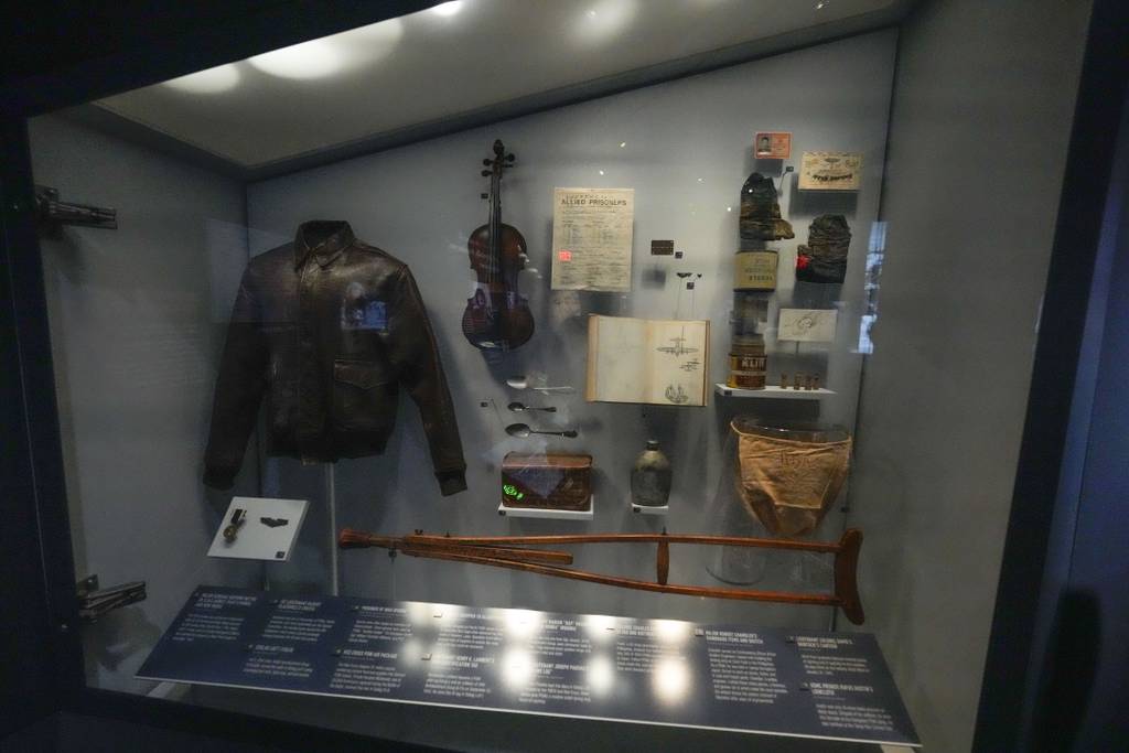 Artifacts of American soldiers wounded and captured by the Germans during World War II, are part of the exhibits in the new pavilion which will be opening at the National World War II Museum, in New Orleans, Tuesday, Oct. 31, 2023.