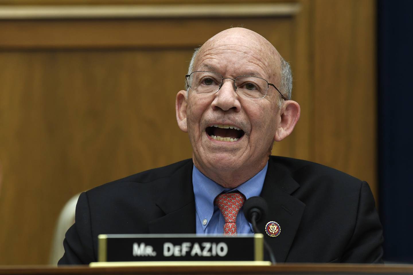In this May 15, 2019. file photo, Rep. Peter DeFazio, D-Ore., speaks during a House Transportation Committee hearing on Capitol Hill in Washington.