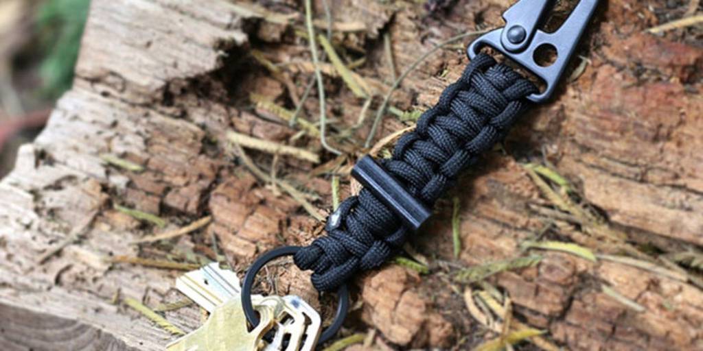 Paracord Keychain Carabiner Hook Military Braided Lanyard Utility Survival Tool 