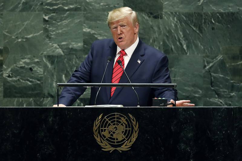 U.S. President Donald Trump addresses the 74th session of the United Nations General Assembly