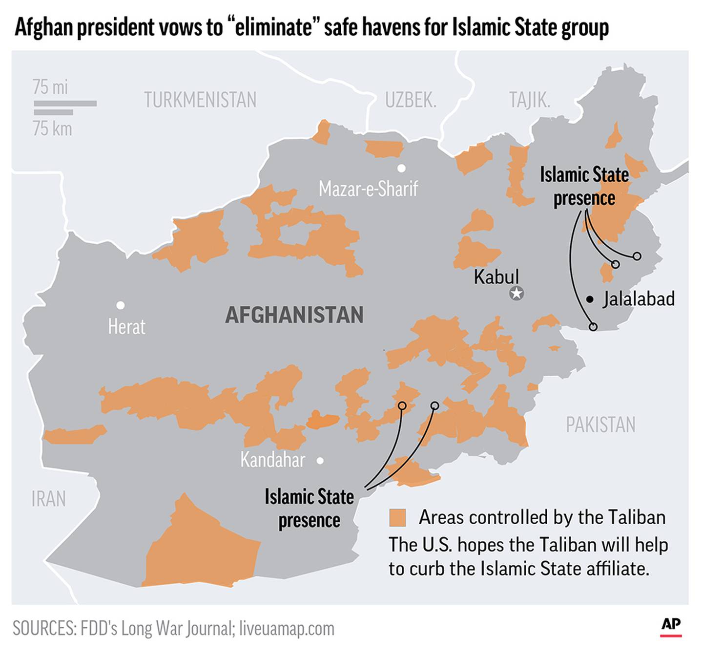The U.S. hopes the Taliban will help it curb the Islamic state group.;