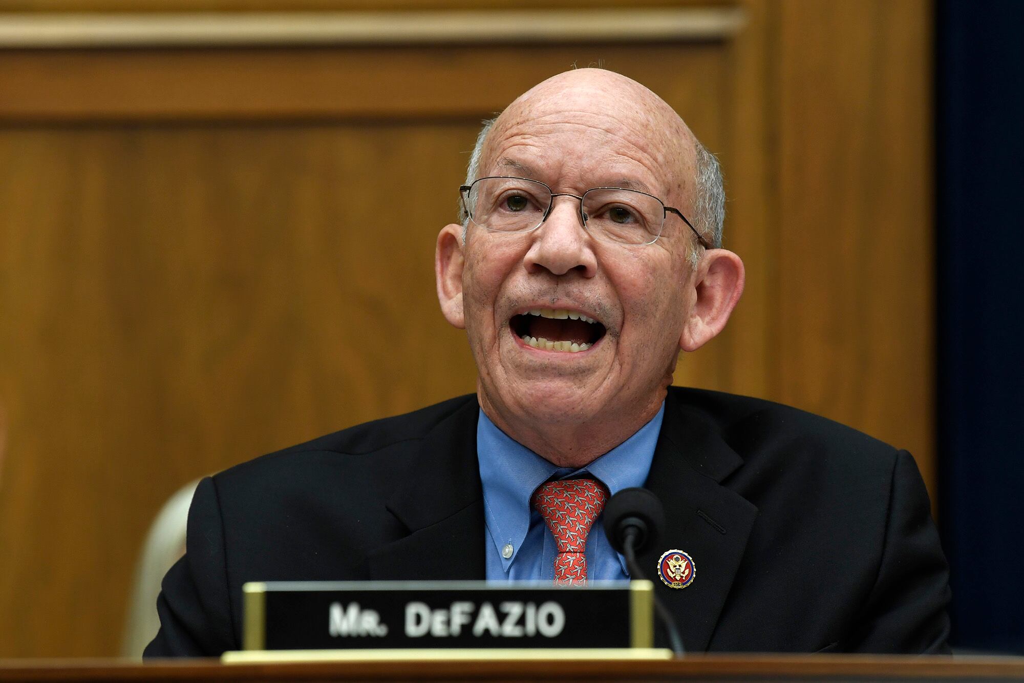 In this May 15, 2019. file photo, Rep. Peter DeFazio, D-Ore., speaks during a House Transportation Committee hearing on Capitol Hill in Washington.