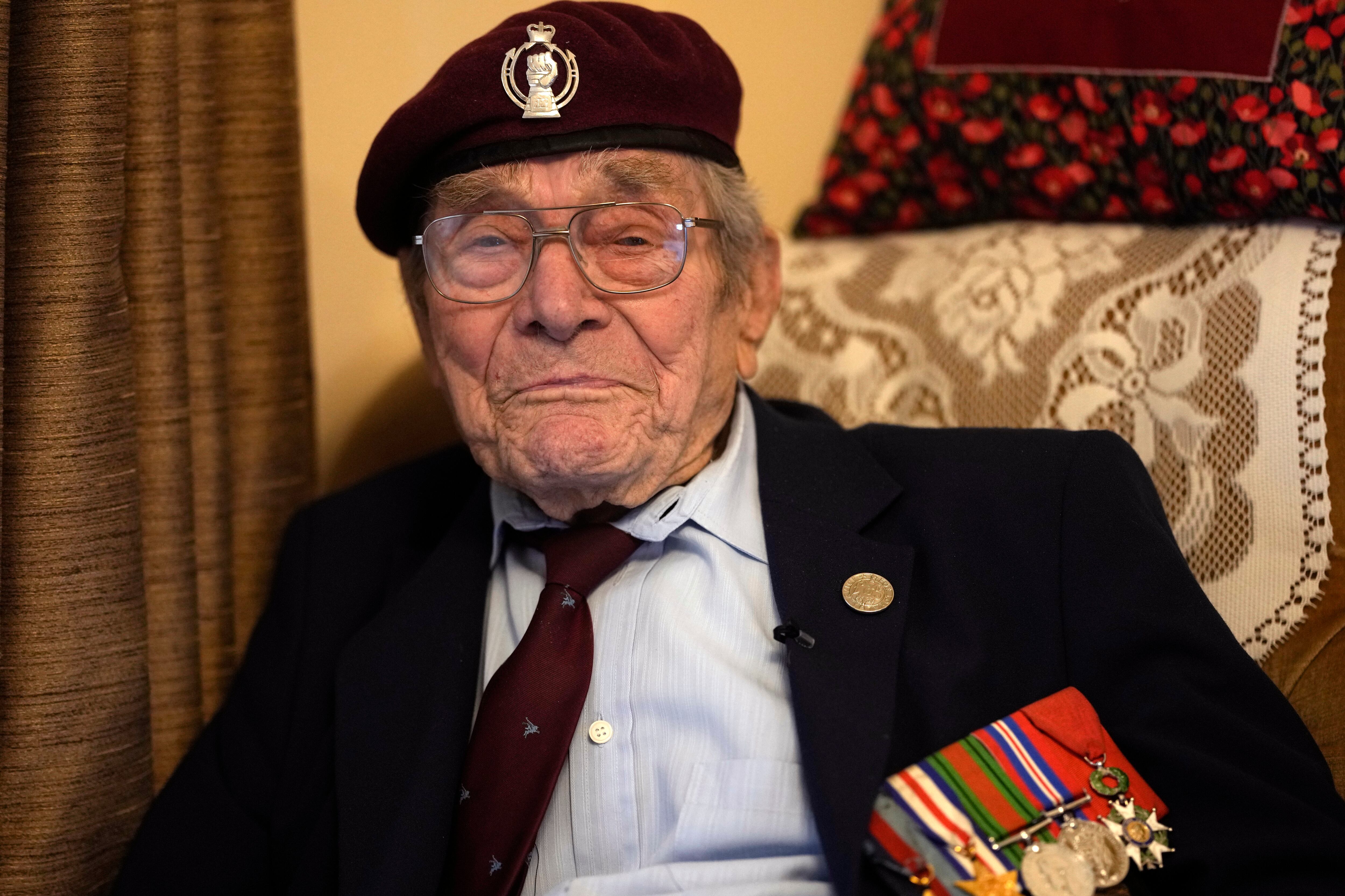 D-Day veteran Bill Gladden speaking at his home in Haverhill, England, Friday, Jan. 12, 2024.