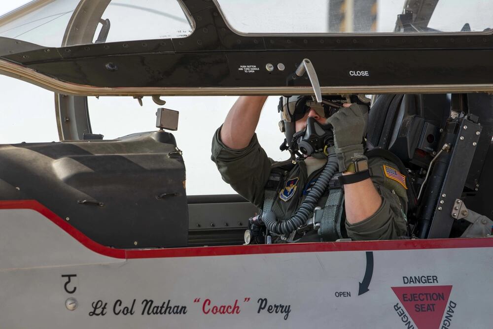 Student pilot in the cockpit