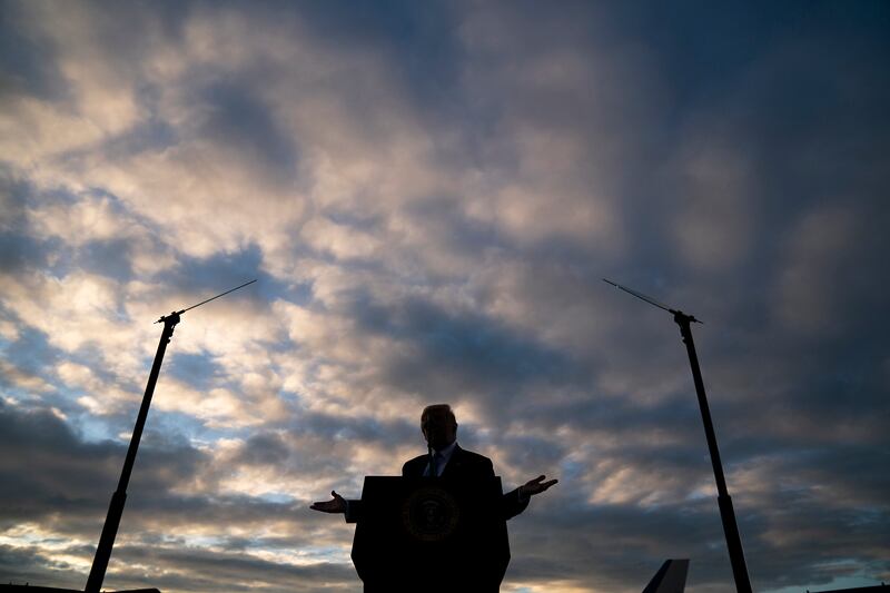 President Donald Trump speaks during a <a href=