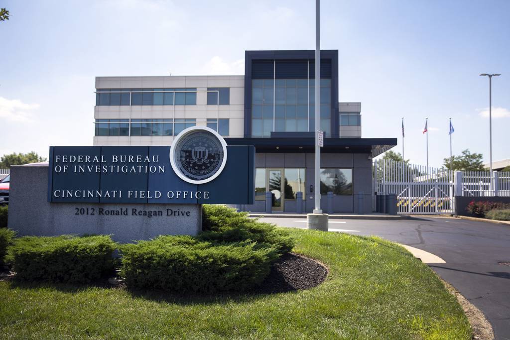The entrance to the FBI headquarters in Cincinnati, Ohio.